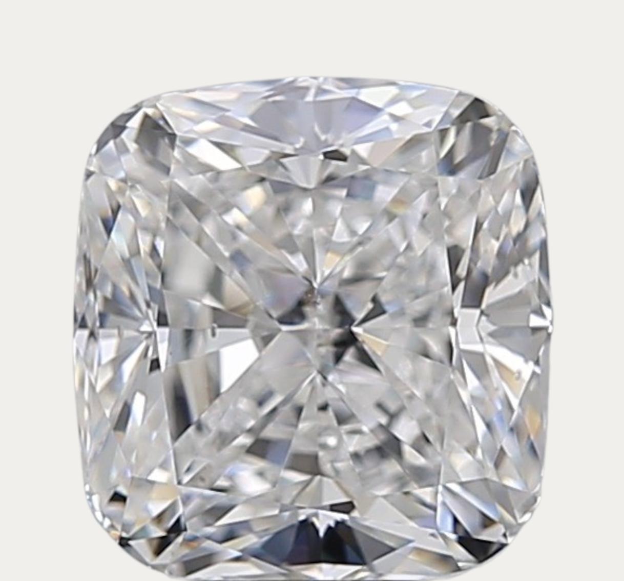 Modern GIA Certified 5 Carat E VS Cushion Cut Diamond Platinum Ring For Sale