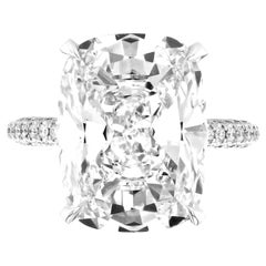 GIA Certified 5 Carat Elongated Cushion Cut Diamond Ring TYPE 2A D FLAWLESS