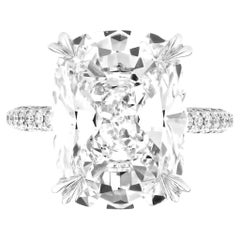 GIA Certified 5 Carat Elongated Cushion Cut Diamond Ring TYPE 2A D FLAWLESS