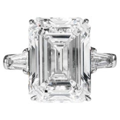 GIA Certified 5 Carat Emerald Cut D Flawless Clarity Diamond Ring