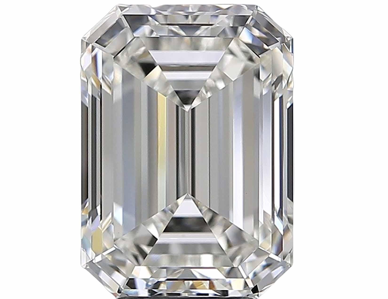 Contemporary GIA Certified 5.01 Carat Emerald Cut Diamond Solitaire Ring in Platinum For Sale