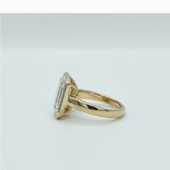 Anillo de compromiso de diamantes talla esmeralda de 5 quilates certificado por el GIA en platino