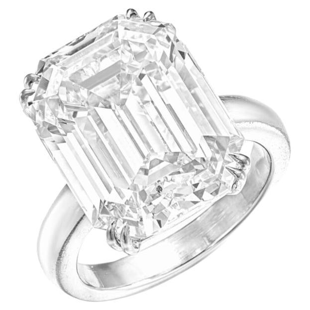 GIA Certified 5 Carat Emerald Cut Diamond Platinum Engagement Ring
