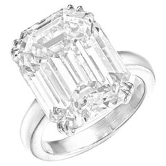 GIA Certified 5 Carat Emerald Cut Diamond Platinum Engagement Ring