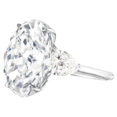 GIA Certified 5.22 Ct Oval Cut Diamond with Pear Cut Diamond in 18K White Gold