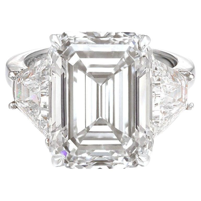 GIA Certified 5 Carat Emerald Cut Diamond Solitaire Ring