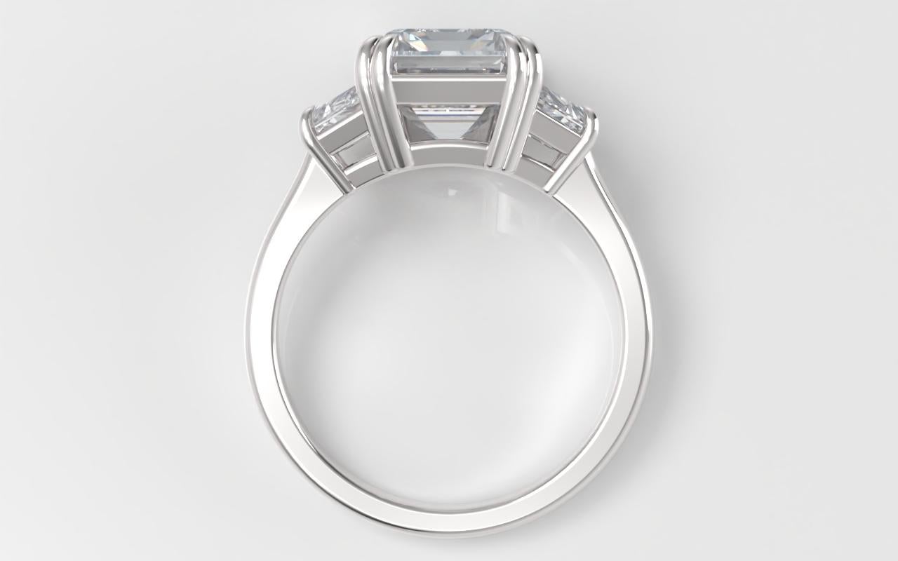 3 emerald cut diamond ring