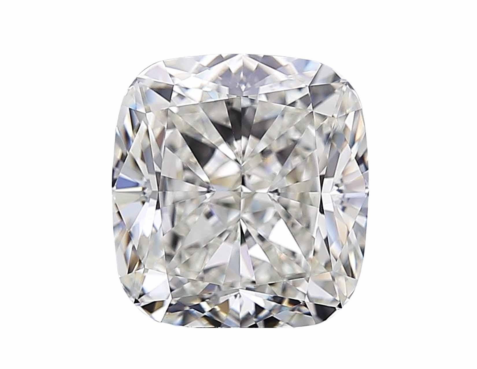 Women's GIA Certified 5.12 Carat Cushion Cut Diamond Platinum Ring with Half Moon Diamon For Sale