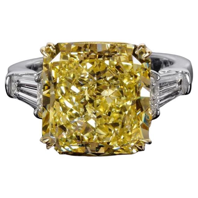 GIA Certified 5 Carat Fancy Yellow Diamond Solitaire Ring