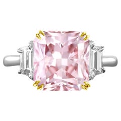 GIA Certified 5 Carat Fancy Pink Even color Diamond Ring Investment grade