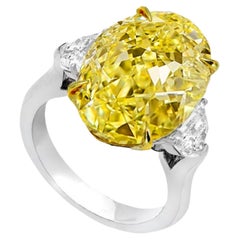 GIA Certified 5 Carat Fancy Yellow Diamond Ring