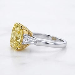 GIA Certified 5.28 Carat Fancy Yellow Radiant Cut VVS1 Clarity Diamond Ring