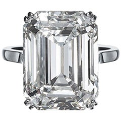 Platinring, GIA-zertifizierter 5 Karat G Farbe VVS Smaragdschliff Diamant Solitär