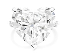GIA Certified 5 Carat Heart Brilliant Cut Diamond Platinum Ring TYPE IIA
