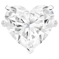 GIA Certified 5 Carat Heart Brilliant Cut Diamond Platinum Ring TYPE IIA