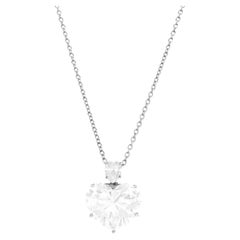 GIA Certified 5 Carat Heart Cut Diamond Platinum Necklace