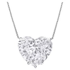 GIA Certified 5 Carat Heart Shape Diamond Platinum Necklace