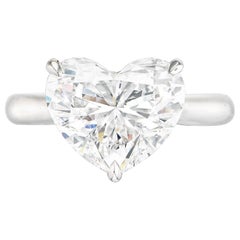 TYPE IIA FLAWLESS GIA Certified 2.12 Carat Heart Shape Diamond Platinum Ring 