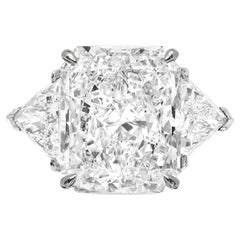 GIA Certified 5 Carat Internally Flawless Clarity Long Radiant Cut Diamond Ring