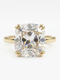 GIA-zertifizierter 5-Karat-Altminen-Brillant-Diamant-Gelbgold-Solitärring