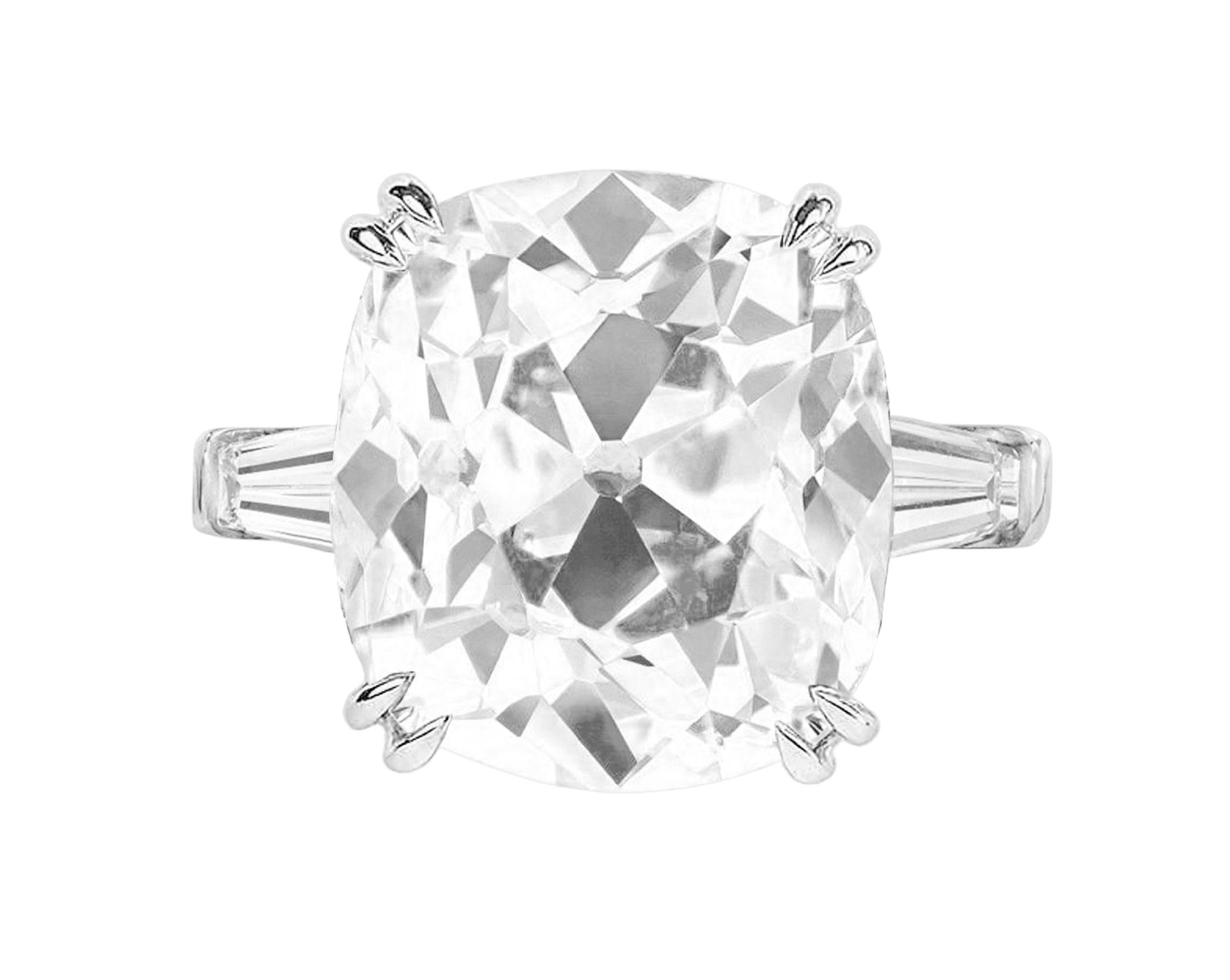 GIA Certified 5 Carat Old Mine Cut Diamond Engagement Ring For Sale at