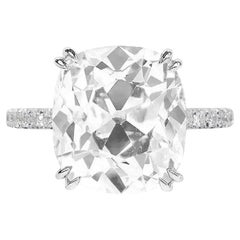 GIA Certified 5 Carat Old Mine Cut Diamond Engagement Ring