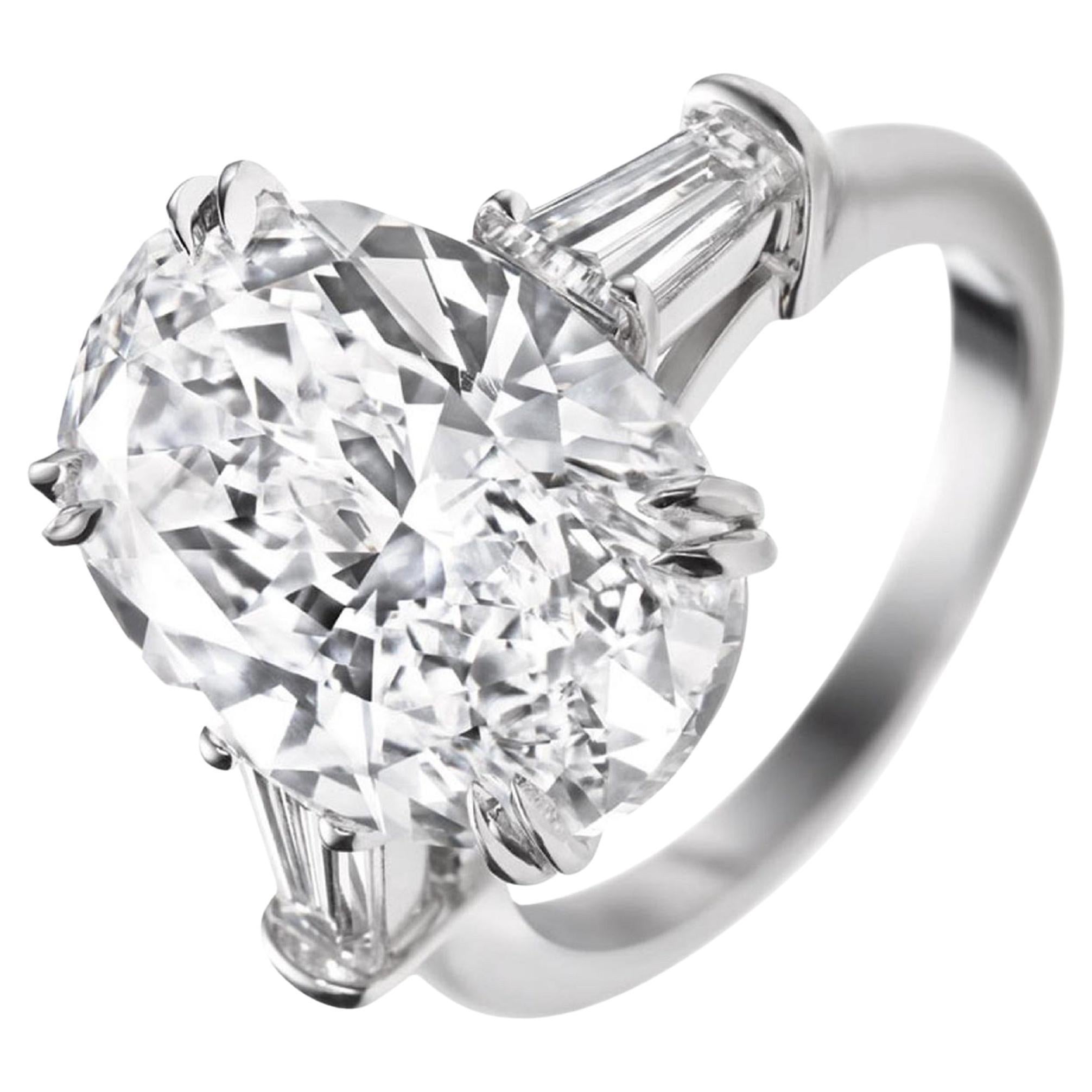 Bague de fiançailles solitaire à diamant ovale de 5 carats certifiée GIA  en vente