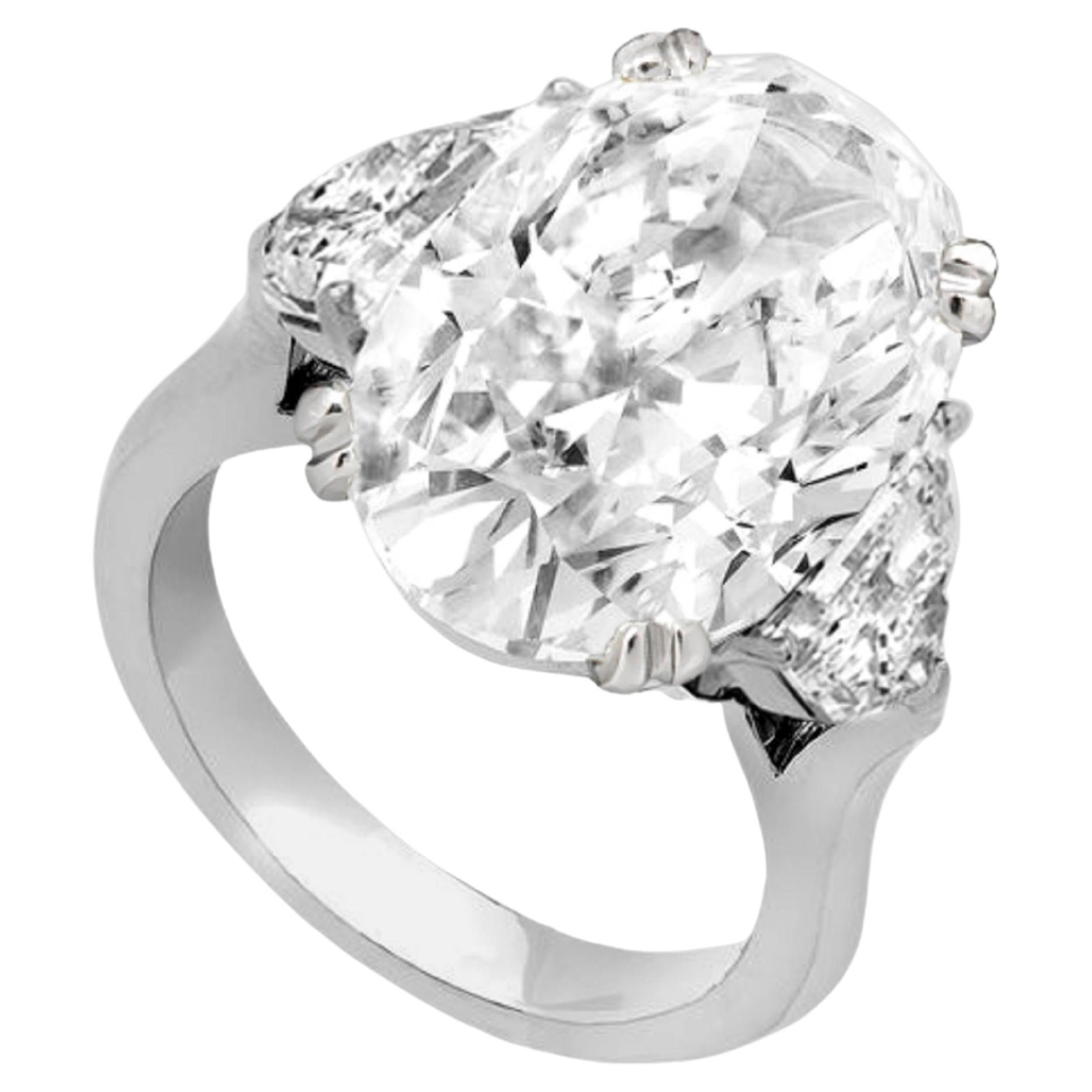 GIA Certified 4 Carat Oval Brilliant Cut Diamond Ring For Sale at 1stDibs