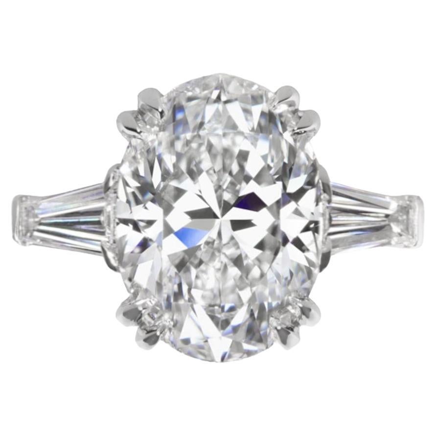 GIA Certified 5 Carat Oval Brilliant Diamond Solitaire Engagement Ring
