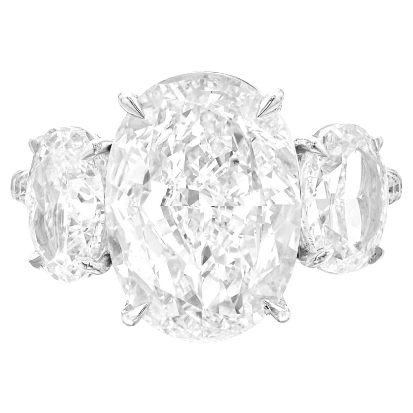 GIA Certified 5 Carat Oval Cut Diamond Engagement Platinum Ring