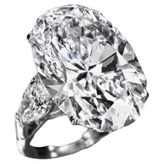 GIA Certified 5 Carat Oval Cut Diamond Ring in 18K White Ring