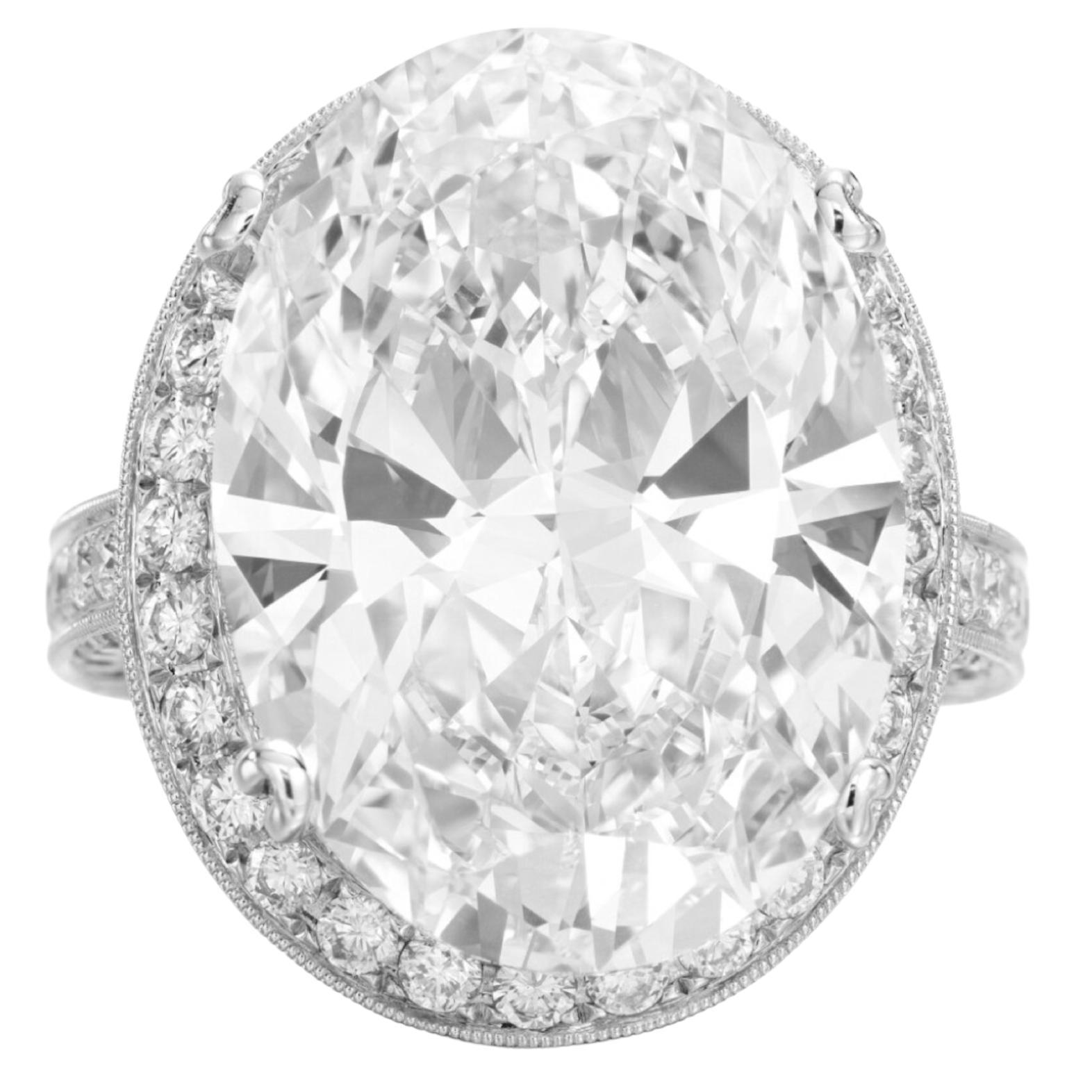 GIA Certified 5 Carat Oval Diamond Ring D COLOR VVS1 CLARITY For Sale