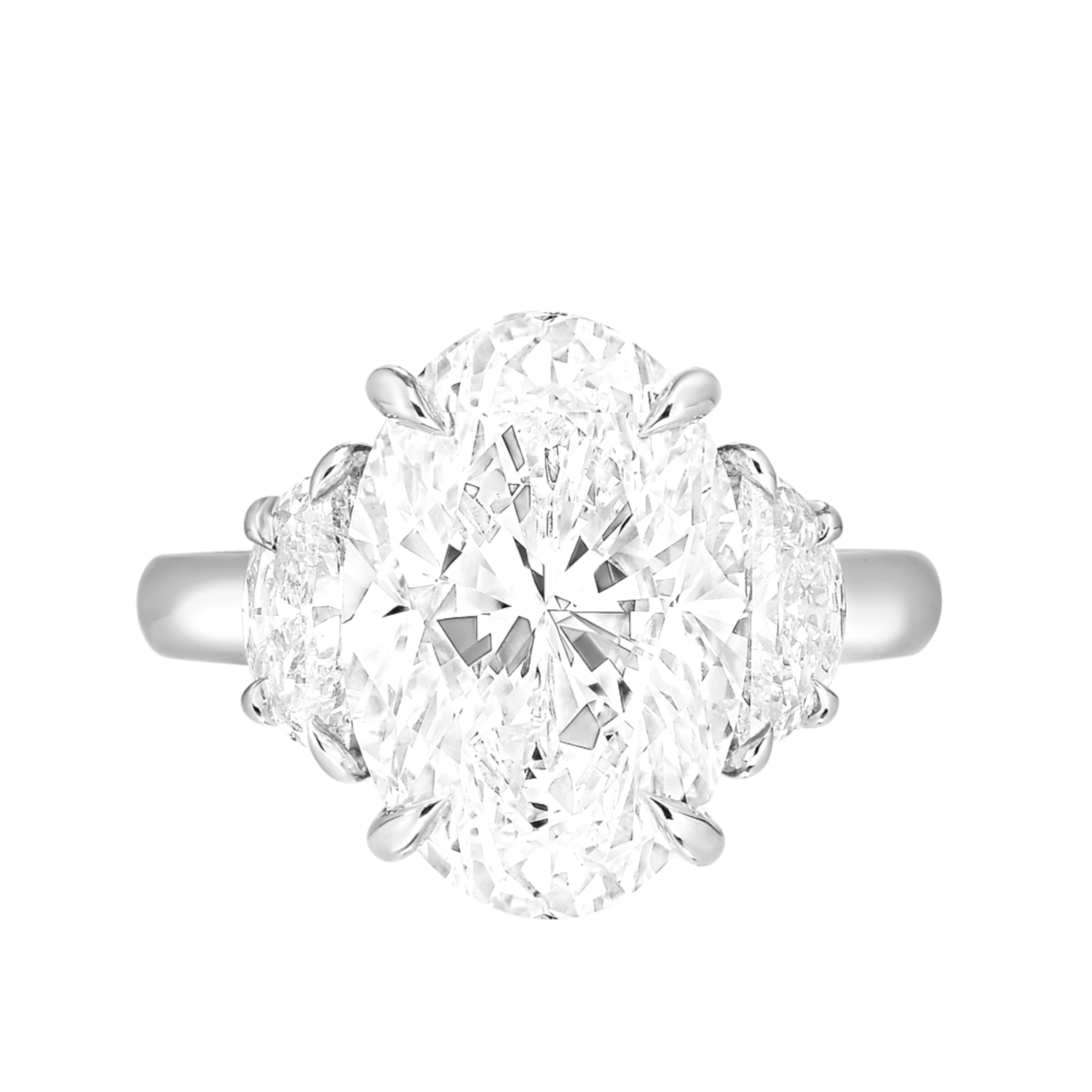 an exquisite 5-carat VS1 Clarity oval diamond, showcasing a stunning F color with exceptional clarity. This masterpiece features excellent polish and symmetry, ensuring it sparkles brilliantly from every angle. 

Set in a breathtaking pave design