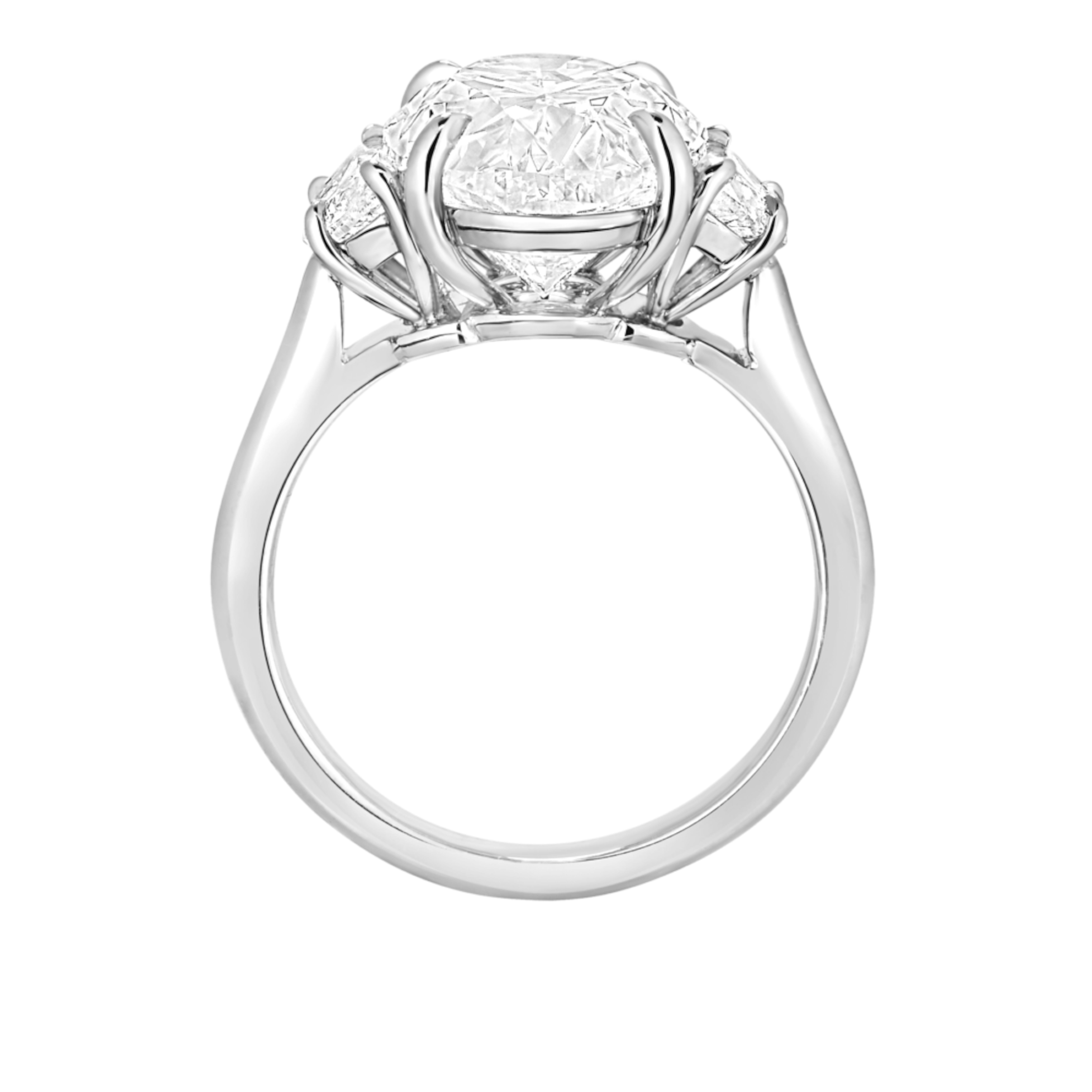 Contemporain Bague à diamants ovales de 5 carats certifiés GIA en vente