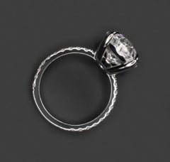 GIA Certified 5.08 Carat Oval Cut F Color VVS2 Diamond Platinum Ring with Pavé