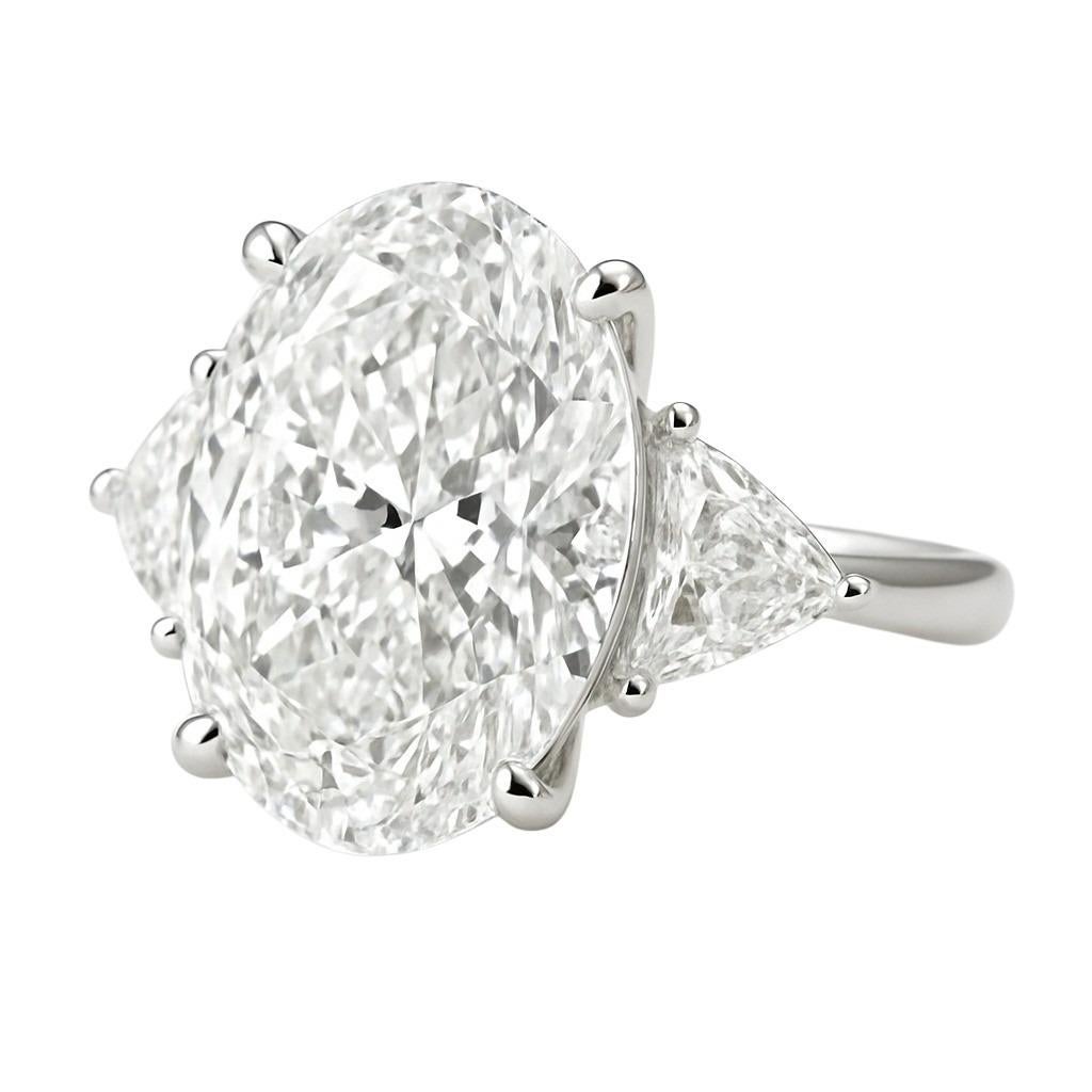 Contemporary GIA Certified 5 Carat Oval Internally Flawless Diamond Engagement Ring For Sale