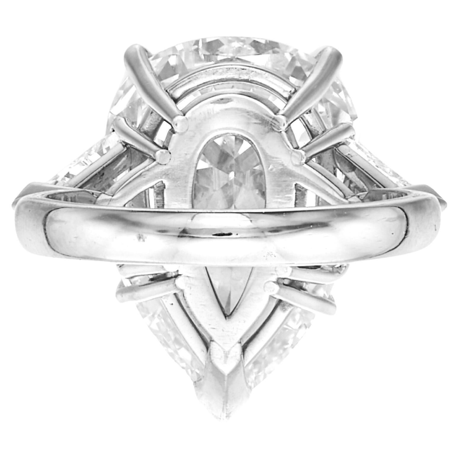Contemporary GIA Certified 5 Carat Pear Cut Diamond Ring For Sale