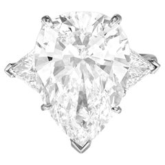 GIA Certified 5 Carat Pear Cut Diamond Ring