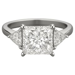 Anello di fidanzamento in platino con diamante taglio principessa certificato GIA da 5 carati