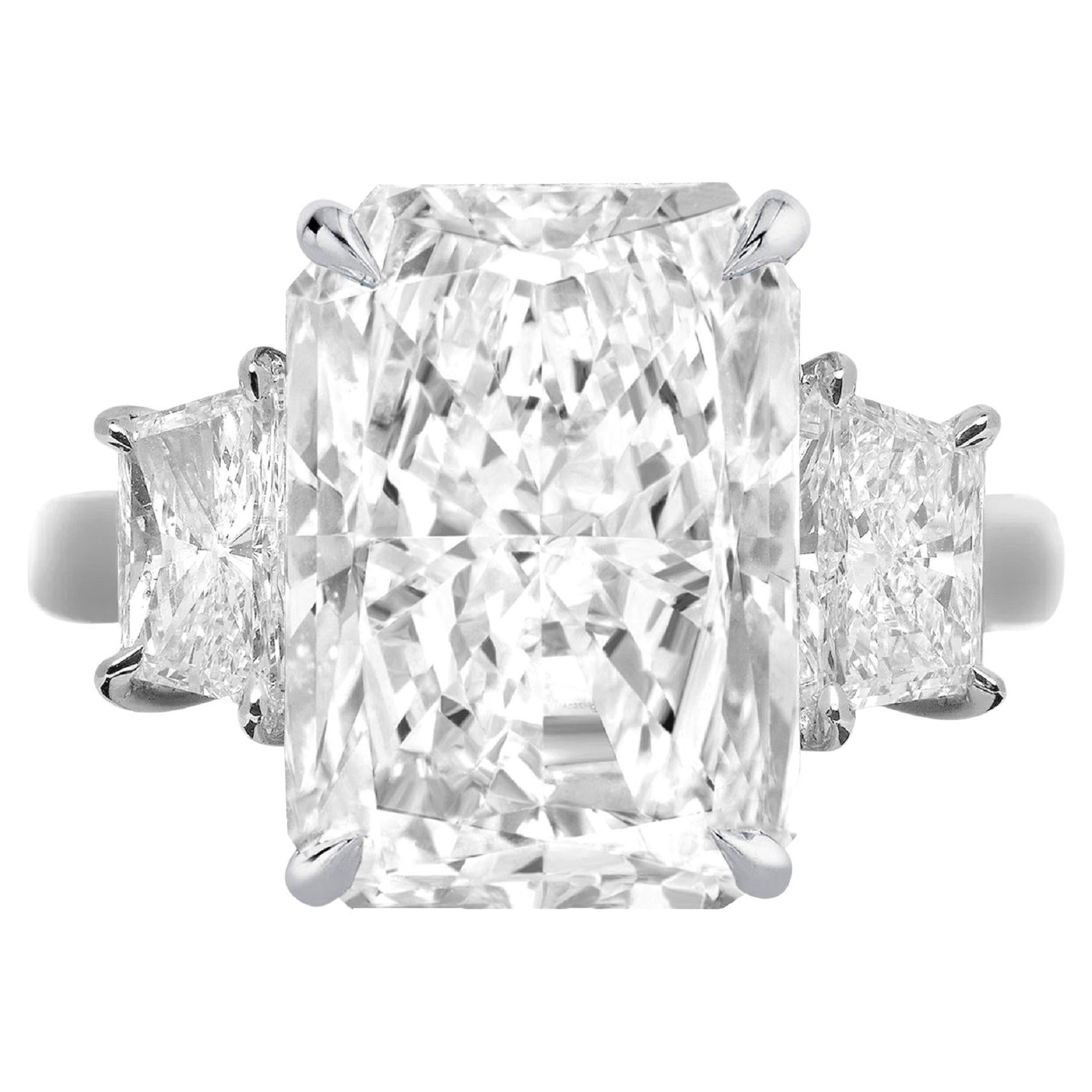 GIA Certified 5 Carat Radiant Cut Diamond Platinum Solitaire Ring