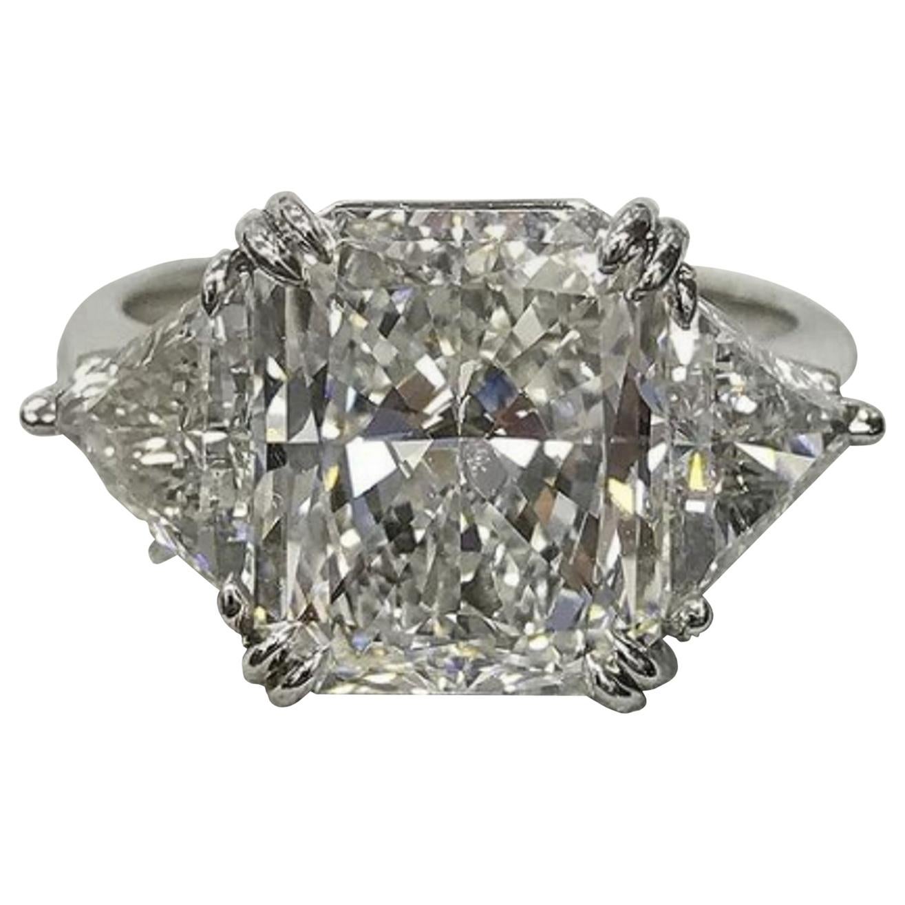 GIA Certified 5.80 Carat Radiant Cut Diamond Ring