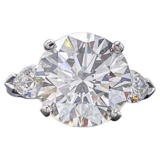 Graff Platinum Round Brilliant Cut Diamond Promise Ring 4.04 Carat GIA ...