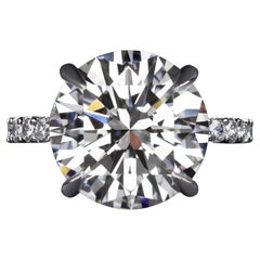 GIA Certified 5 Carat Round Brilliant Cut Diamond Ring