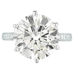 GIA zertifizierter 5 Karat runder Brillantschliff Diamant Solitär-Ring