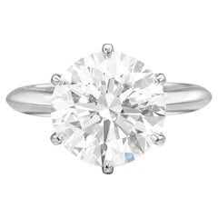 GIA Certificato 5 Carati Rotondo  Anello di fidanzamento in platino con diamante tagliato
