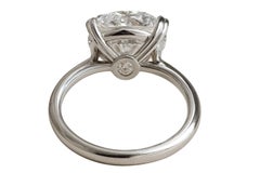 GIA Certified 5.02 Carat Round Cut Diamond D Color VVS1 Clarity Platinum Ring