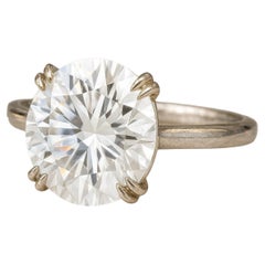 GIA Certified 4 Ct Round Cut Diamond Colore D IF Chiarezza Tipo IIA Anello in platino