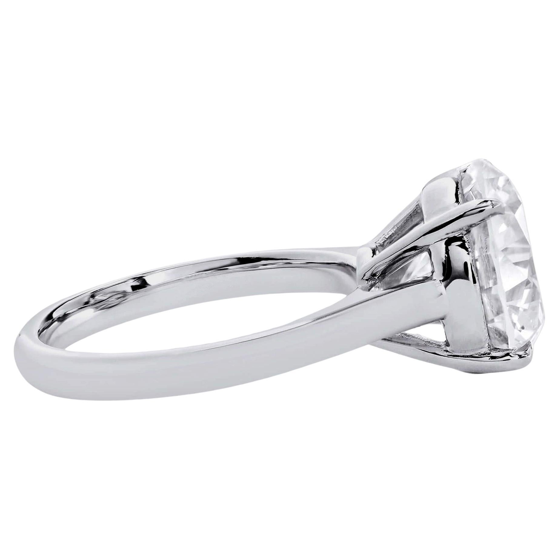 Contemporary GIA Certified 5 Carat Round Cut Diamond Solitaire Ring  For Sale