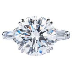 GIA Certified 5 Carat Round Diamond Platinum Ring