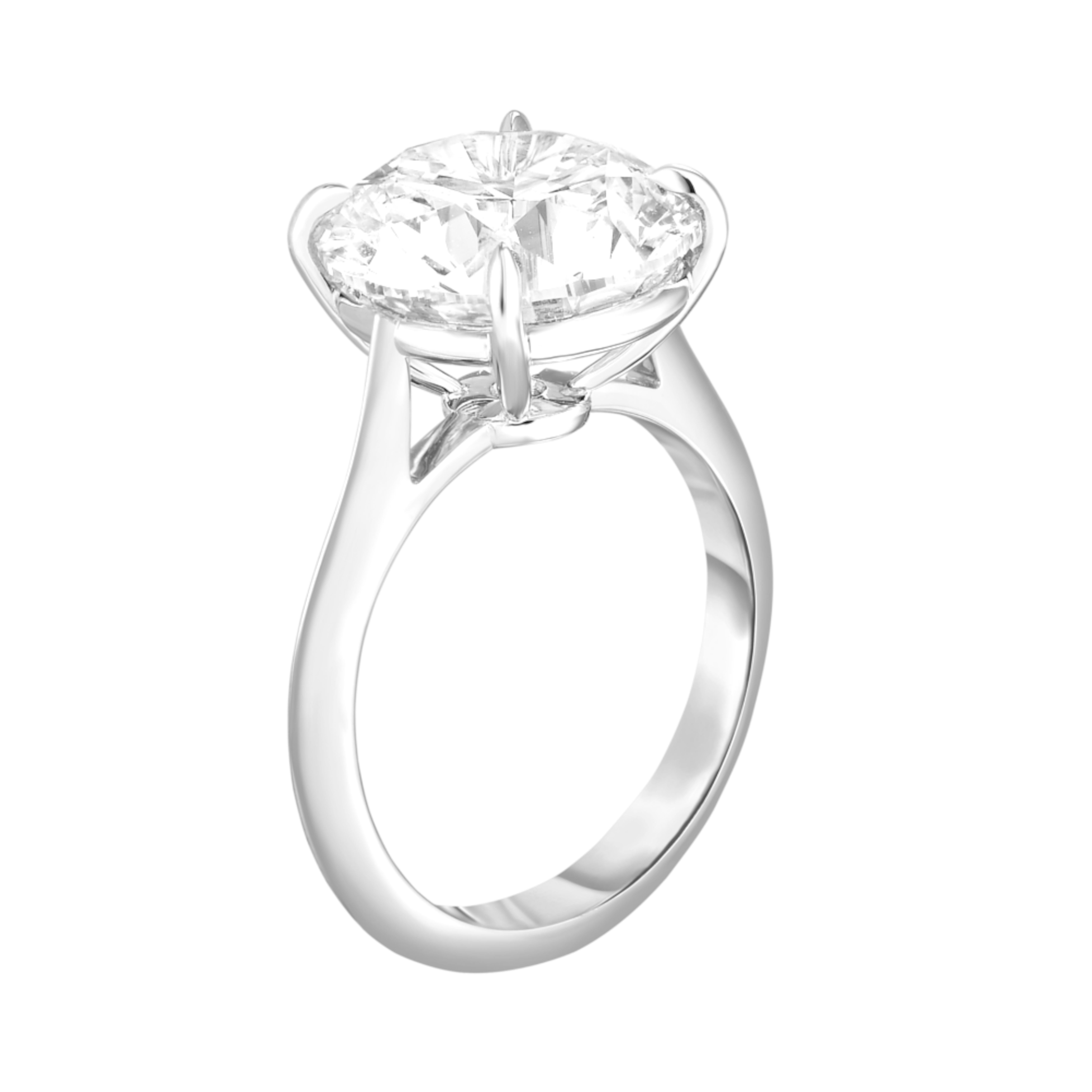 an exquisite 5-carat round diamond, showcasing a stunning F color with exceptional clarity. This masterpiece features excellent polish and symmetry, ensuring it sparkles brilliantly from every angle. 

Set in a breathtaking pave design with a double